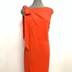 SIZE 14 worn once CALVIN KLEIN BOW SHOULDER SHEATH DRESS